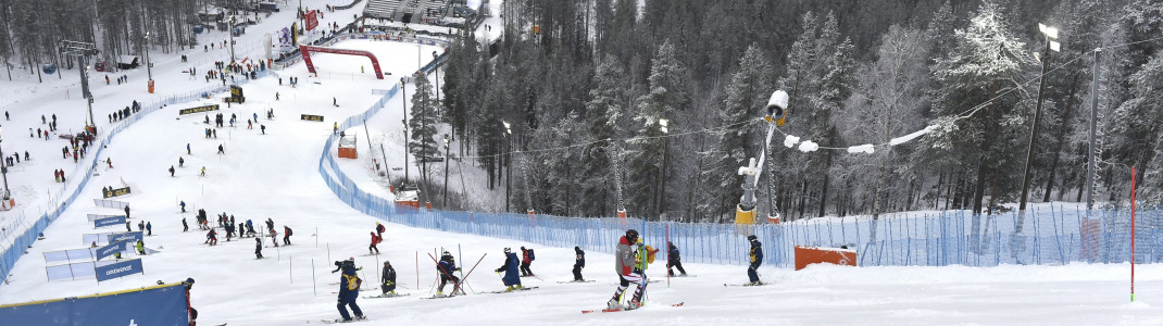 Der Slalom in Levi findet auf der schwarzen Piste 'Black Levi' statt.