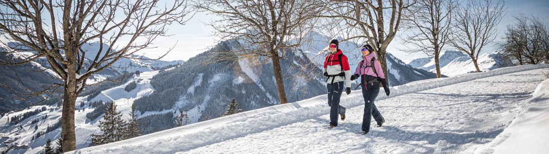 140 Kilometer Winterwanderwege führen dich durchs verschneite Winterwunderland.