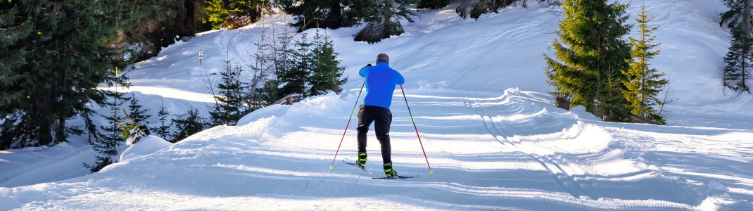 Bei der Wahl des Reiseziels ist es wichtig, ein vielseitiges Skigebiet auszuwählen, wo zum Beispiel auch Langlaufen oder Schlittenfahren möglich ist.