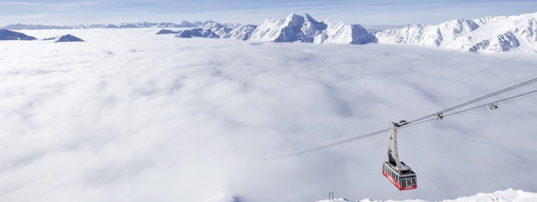 Über den Wolken am Schnalstaler Gletscher.