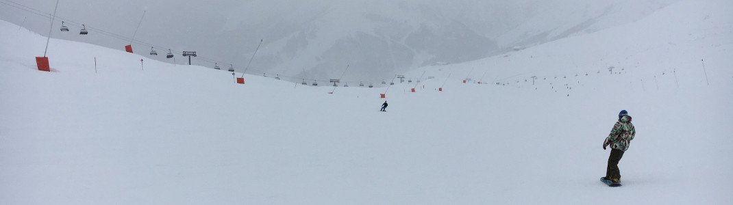 Die Pisten fast für sich allein hatten Wintersportler am Samstag am Rastkogel.