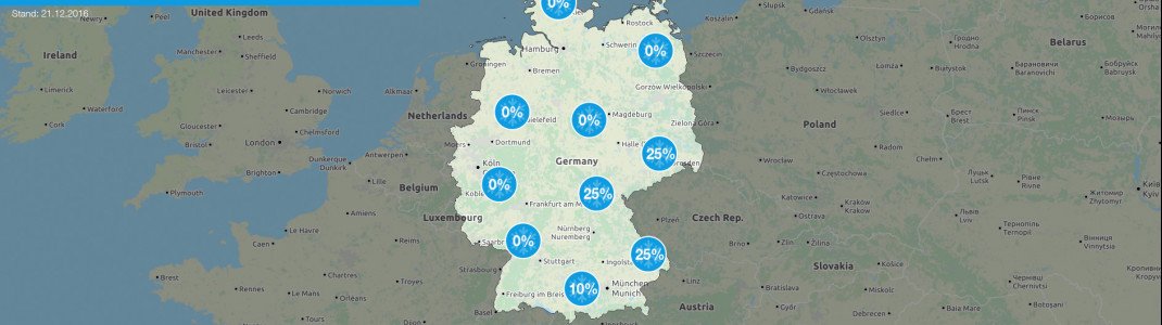 Prognose für weiße Weihnachten vom 21.12.2016