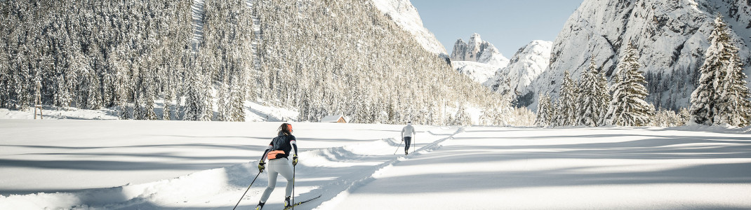 Im Verbund Dolomiti NordicSki stehen dir ganze 200 Loipenkilometer in Süd- und Osttirol zur Verfügung.