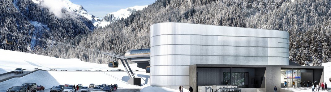 Die neue Talstation der &#34;3S Eisgratbahn&#34; (im Bild) am Stubaier Gletscher befindet sich 600 Meter unterhalb der bestehenden Talstation Mutterberg.