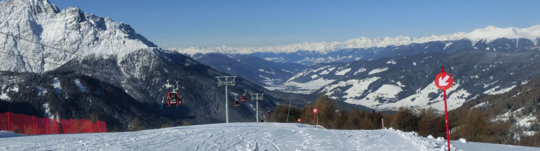 Blick auf das Hochpustertal von der Abfahrt Stiergarten aus
