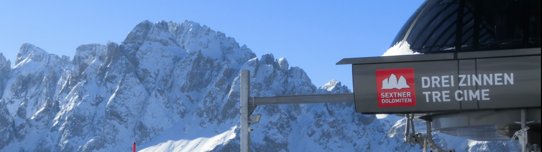 Die Sextner Dolomiten punkten mit modernen Liftanlagen wie der Gondelbahn Drei Zinnen