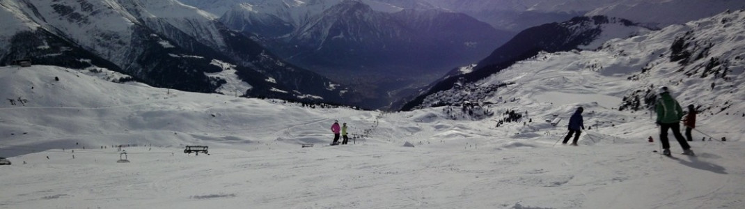 Blick vom Skigebiet auf die Walliser Bergwelt!