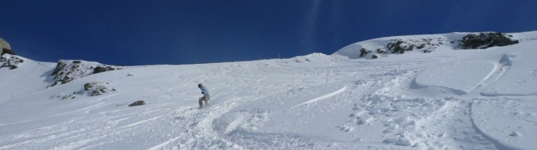 Off-Piste (Abfahrt 1a) von unten.