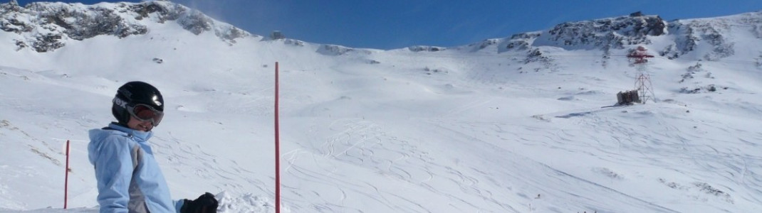 Blick auf den oberen Teil des Skigebiets.