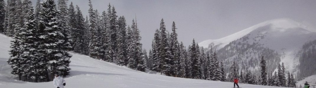 Einige Passagen der Wrangler Abfahrt sind schon fast zu flach für Snowboarder.