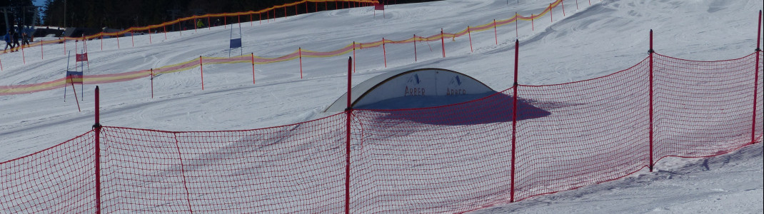Auch eine kleine Wave hat der Snowpark im Skigebiet am Arber parat.