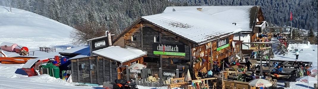 Après-Ski-Stimmung findest du auch auf der Chilihütta in Lenzerheide
