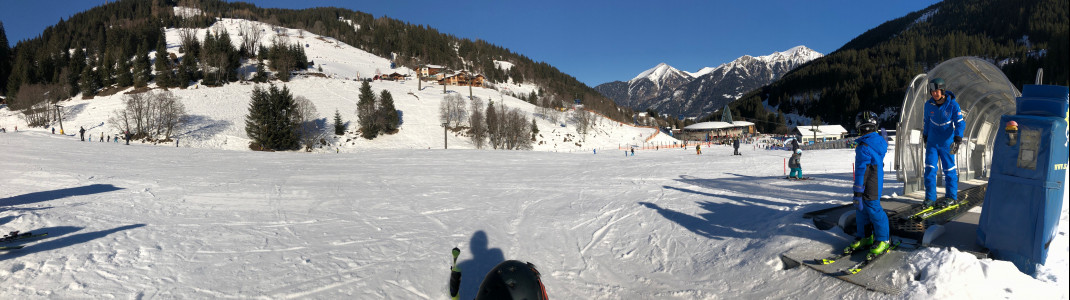 Weitläufige Übungshänge am Ski Center Angertal