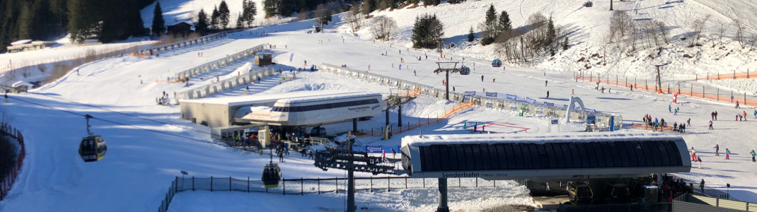 Blick auf die Übungshänge am Ski Center Angertal.