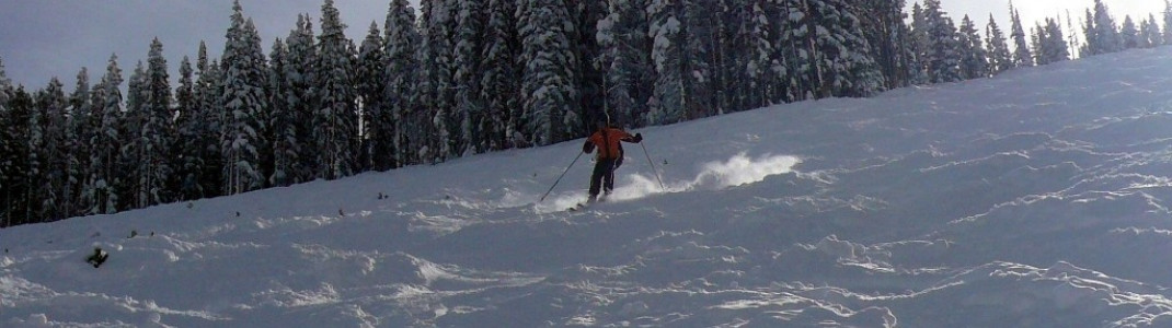 Einer unserer Tester im Neuschnee!