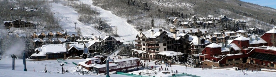 Blick von der "Centennial" Abfahrt auf Beaver Creek Village!