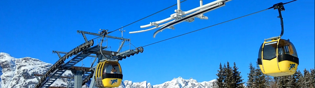 Mit der Medrigjochbahn erfolgt der Einstieg ins Skigebiet.