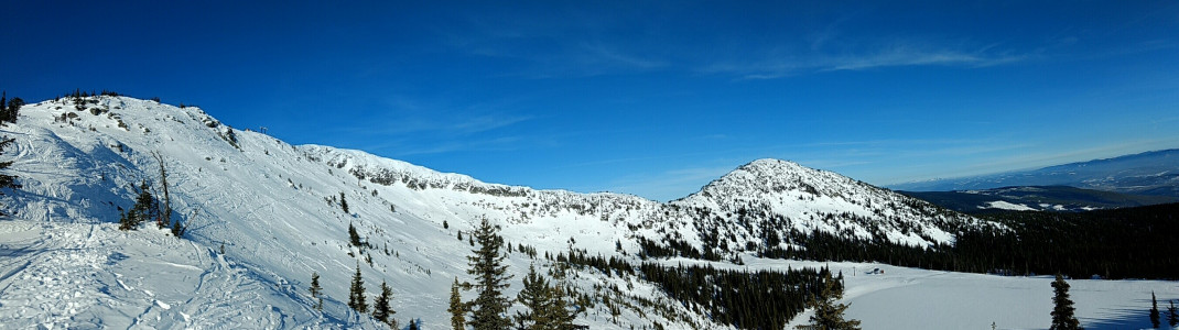 Bei diesem Panorama nud vielleicht noch etwas mehr Schnee treffen vor allem Freeride-Anfänger auf jede Menge Spaß