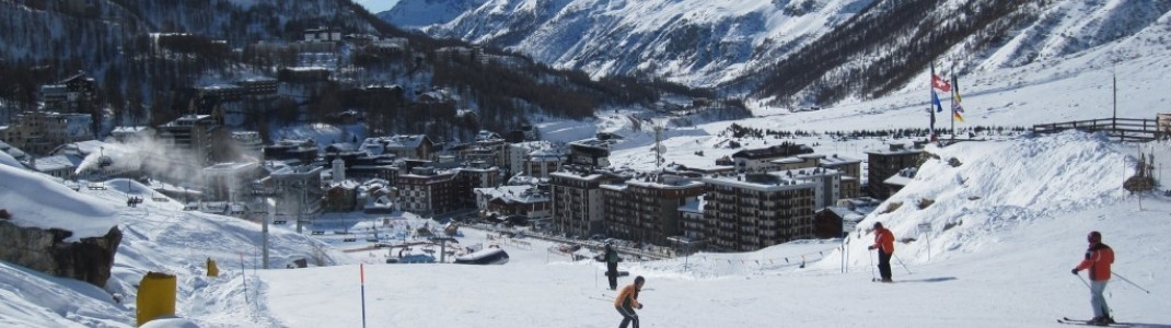 Blaue Piste Nr. 2 oberhalb von Breuil Cervinia!