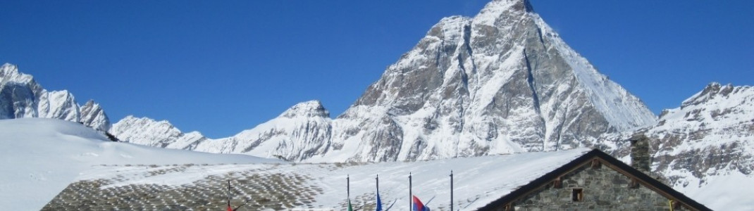 Hütte mit Matterhornblick am Ende der Abfahrt Nr.35!