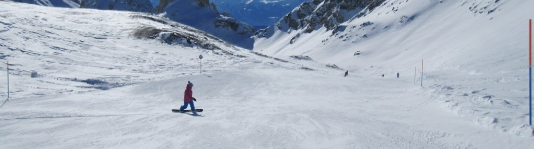 Snowboarder auf der blauen Abfahrt Nr.11!
