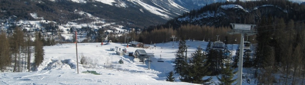 Blick auf die Talstation des Sessellifts Roncato Festis!