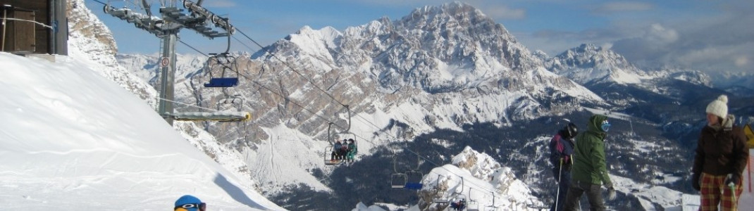 Piste 36 an der Bergstation des Sessellifts Duca D'Aosta - Pomedes!
