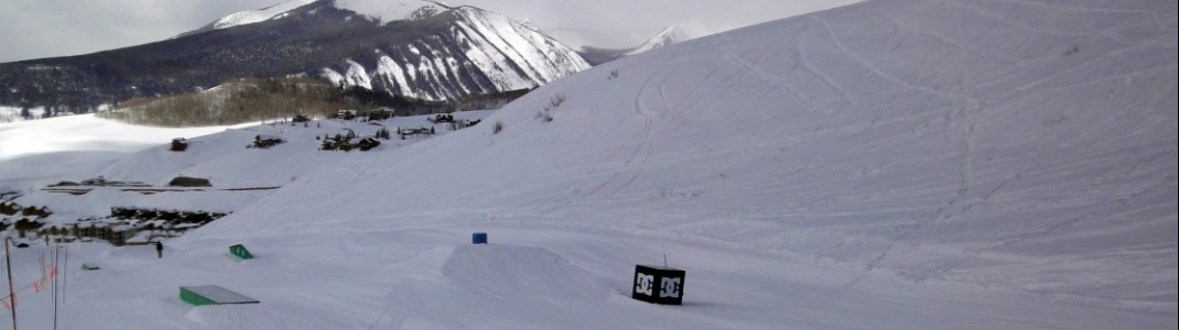 Im unteren Bereich der Keystone Abfahrt befindet sich der sog. Jib Park, ein Funpark, der fast ausschließlich aus Rails besteht.