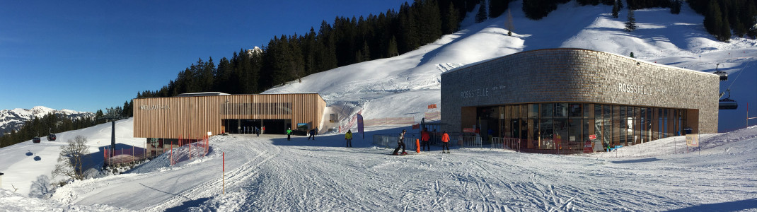 Topmodern ist der Einstieg ins Skigebiet von der Mellauer Seite.