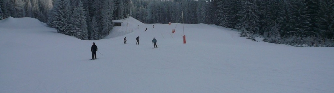 Einmündung der Jägerhütte-Abfahrt in die Talabfahrt!