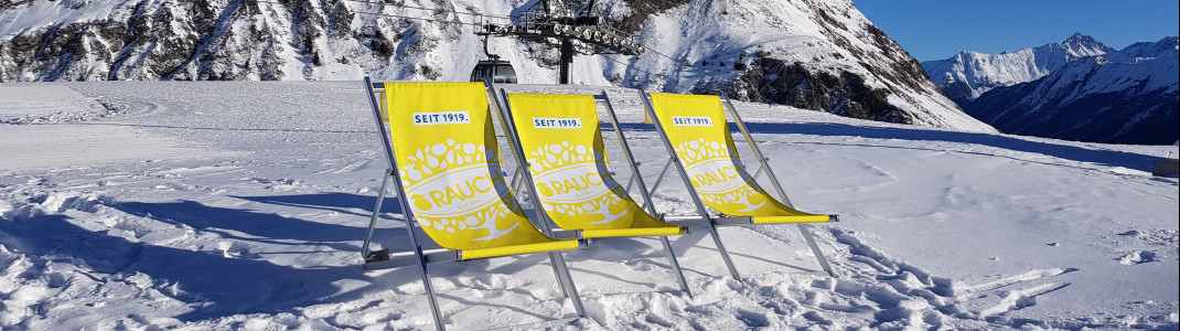 Eine Verschnaufpause bietet sich in der Liegestuhlzone bei der Bergstation der Alpkogelbahn an.