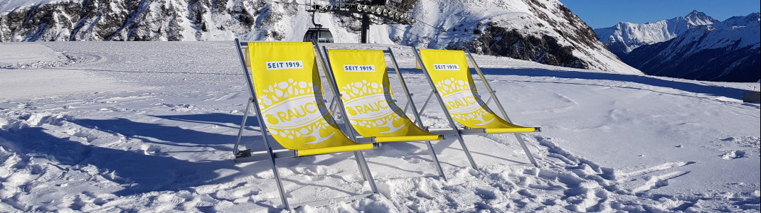 Ruhe findet man in der Liegestuhzone neben der Bergstation der Alpkogelbahn.