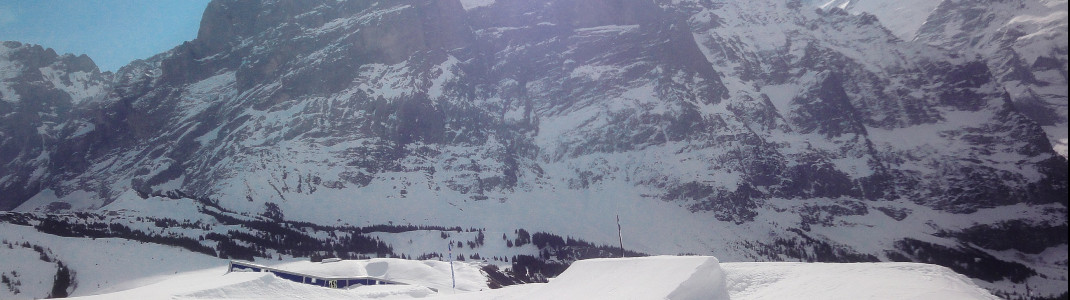 Advanced Snowpark vor dem 3701m hohen Wetterhorn