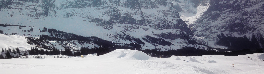 Blick auf die Kicker Lines im Advanced Snowpark