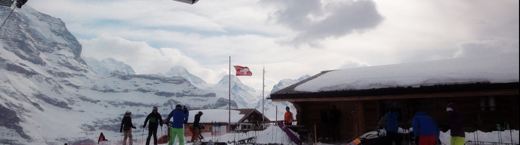An der Bergstation des Lauberhorn Lifts