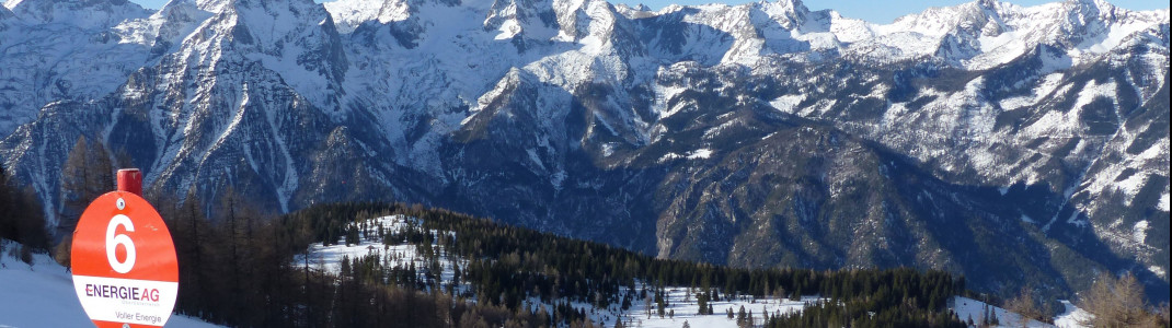 Hinterstoder punktet auch mit seinem Bergpanorama - wie hier auf der Standardabfahrt