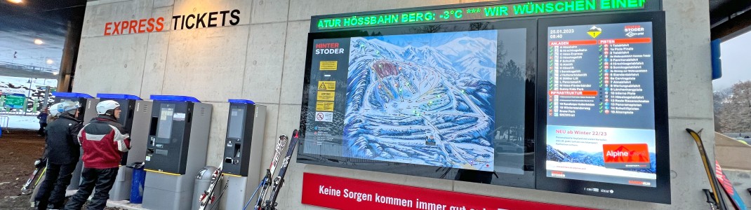 An der Talstation kann man Skipässe auch am Automaten kaufen und zurückgeben.