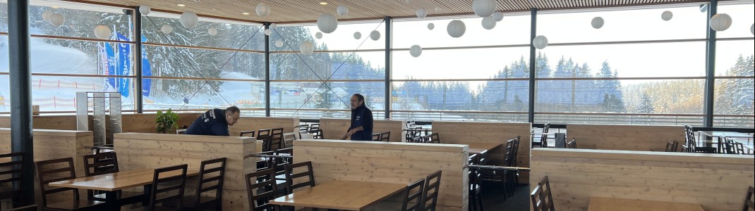 Das Restaurant in der Skiarena liegt zwischen Reischlbergbahn und Hochfichtbahn.