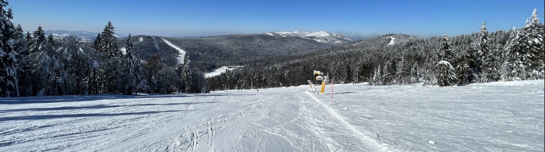 Bei guten Bedingungen laden die breiten Pisten zum Carven ein.