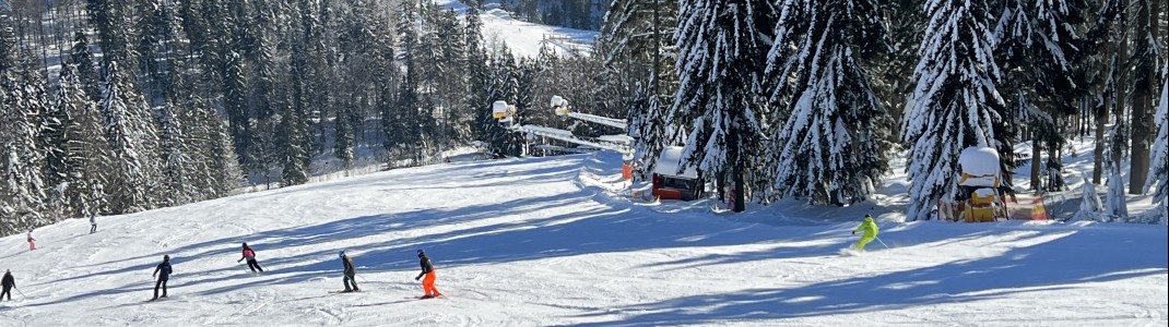 Die rote Zwieselbergabfahrt FIS hat ein schwarzes Teilstück.