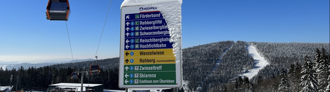 An Abzweigungen stehen Wegweiser.