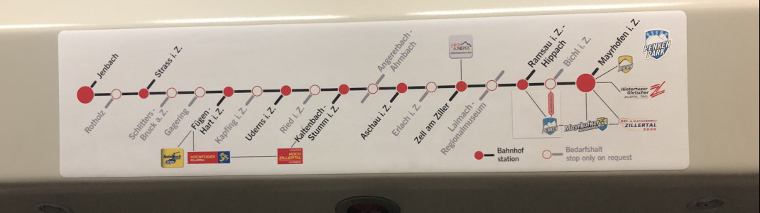 Vom Bahnhof Kaltenbach-Stumm sind es zu Fuß nur noch ca. 5 Minuten bis zur Talstation.