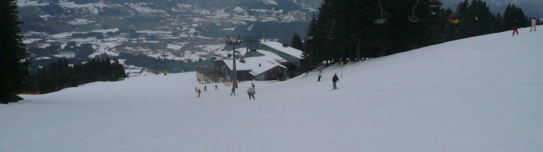 Stuibenabfahrt (6) mit Blick auf die Mittelstation Hörnerbahn 6er-Gondelbahn!