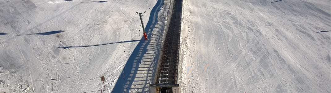 Blick auf das Übungsgelände Viderböden fotografiert von der Flimjochbahn aus