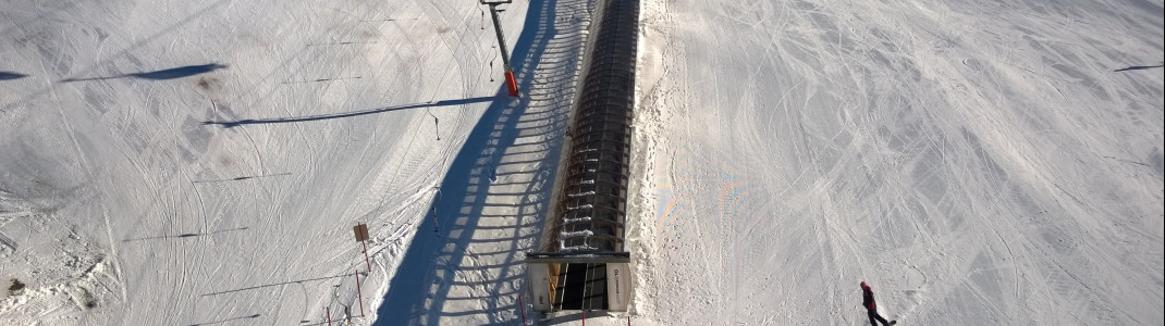 Blick auf das Übungsgelände Viderböden fotografiert von der Flimjochbahn aus