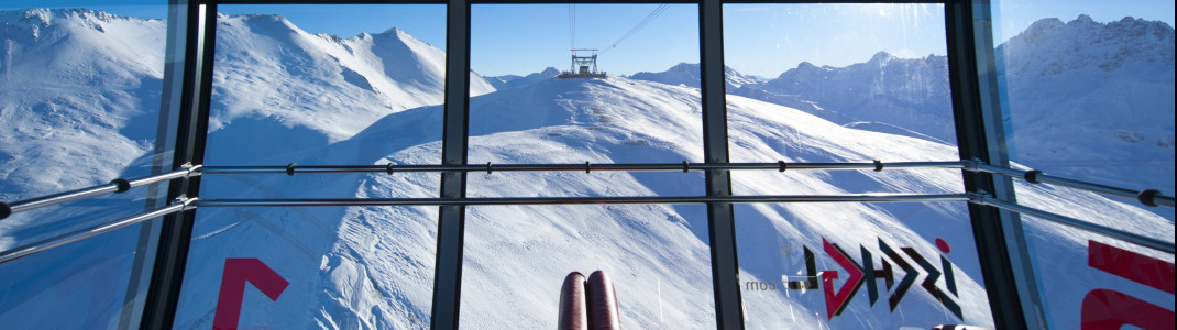 Komfortabel in den Tiefschnee: Blick aus der neuen Piz Val Gronda Bahn