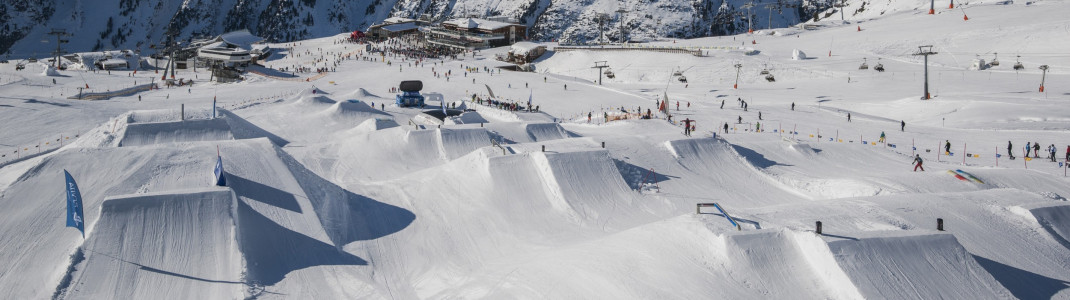 Blick auf den Ischgl Snowpark an der Idalp
