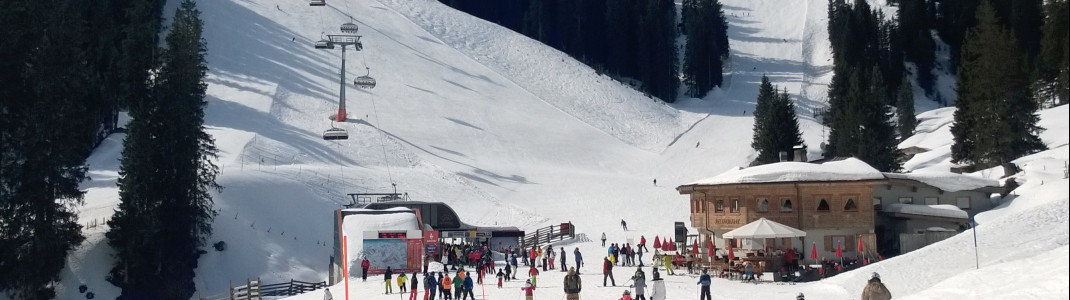 Die Hütten sind gut über das Skigebiet verteilt