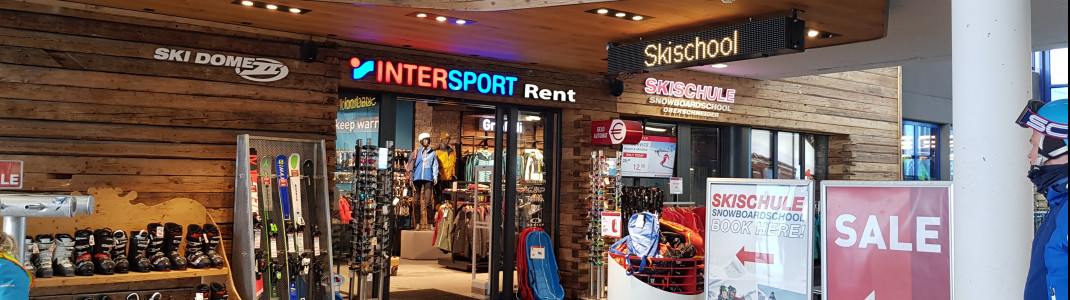Depot, Sportshop und Skiverleih gibt es u.a. direkt im Gletscherskigebiet.