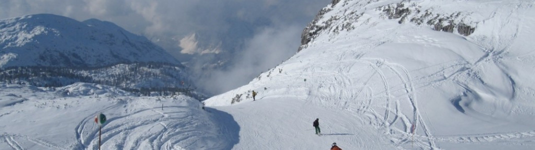 Beginn der blauen Piste Richtung Talstation Gjaidalm!